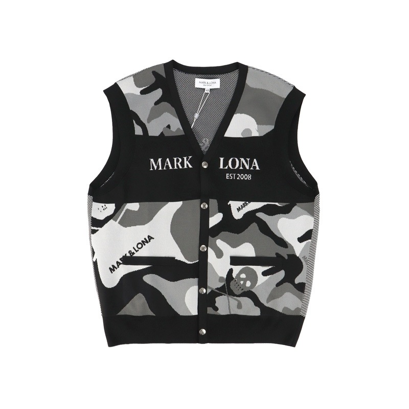 MARK&LONA ブラック ベスト 26SS】MARK&LONA マークアンドロナ Gauge Camouflage Knit Vest | MEN