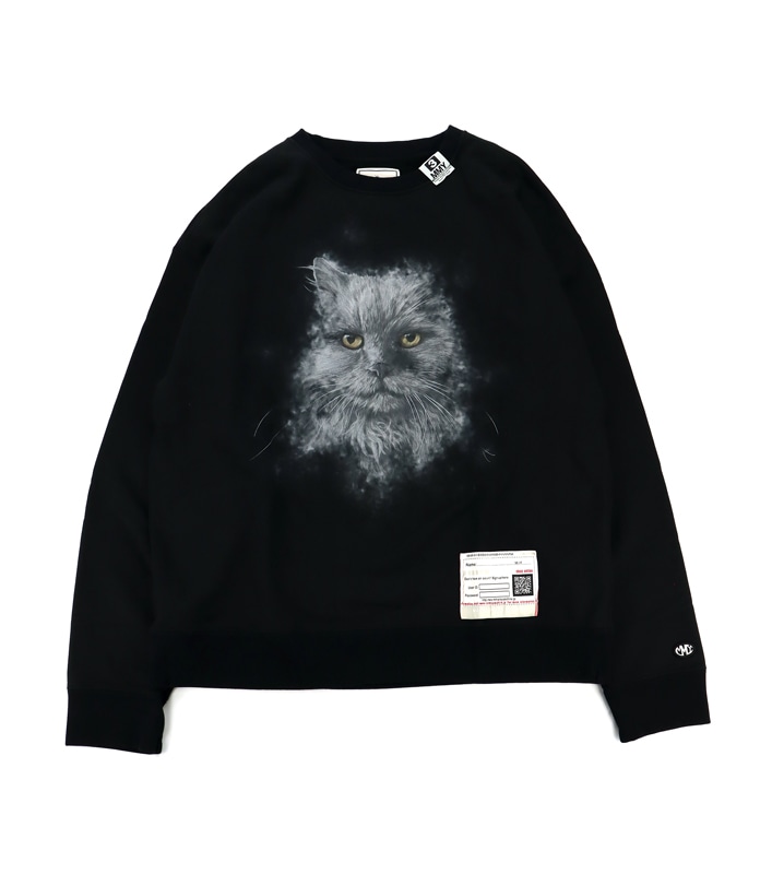 ��24AW��Maison MIHARA YASUHIRO �᥾�� �ߥϥ�䥹�ҥ� Cat Printed Sweatshirt �֥�å� A13PO662