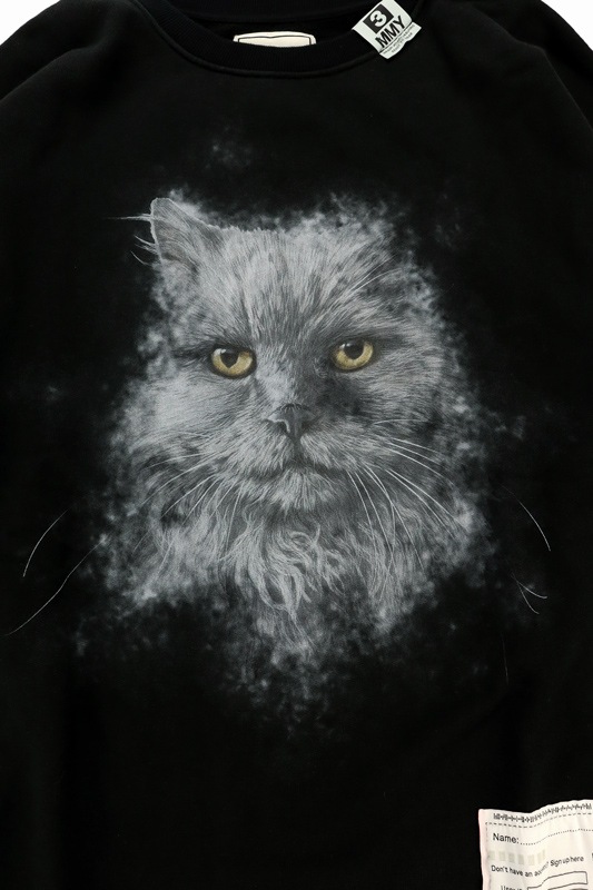 ��24AW��Maison MIHARA YASUHIRO �᥾�� �ߥϥ�䥹�ҥ� Cat Printed Sweatshirt �֥�å� A13PO662