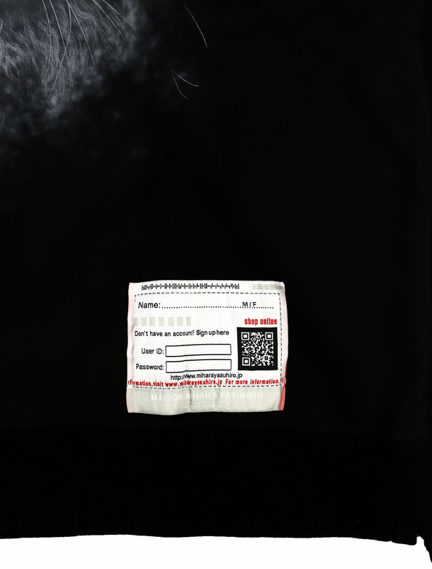 ��24AW��Maison MIHARA YASUHIRO �᥾�� �ߥϥ�䥹�ҥ� Cat Printed Sweatshirt �֥�å� A13PO662