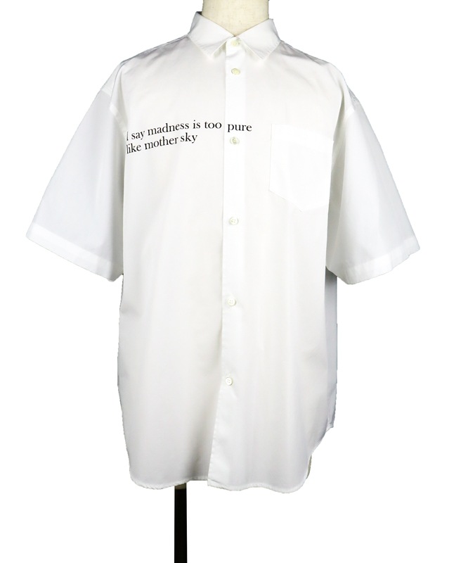 UNDERCOVER アンダーカバー Coブロード半袖シャツ MOTHER SKY ホワイト