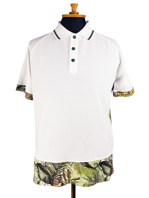 50OFFWhite Mountaineering ۥ磻ȥޥƥ˥ BOTANICAL PRINTED RAGLAN POLO SHIRT ܥ˥ 饰 ݥ ۥ磻 WM2071509