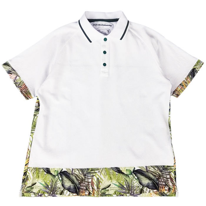 White Mountaineering ۥ磻ȥޥƥ˥ BOTANICAL PRINTED RAGLAN POLO SHIRT ܥ˥ 饰 ݥ ۥ磻 WM2071509