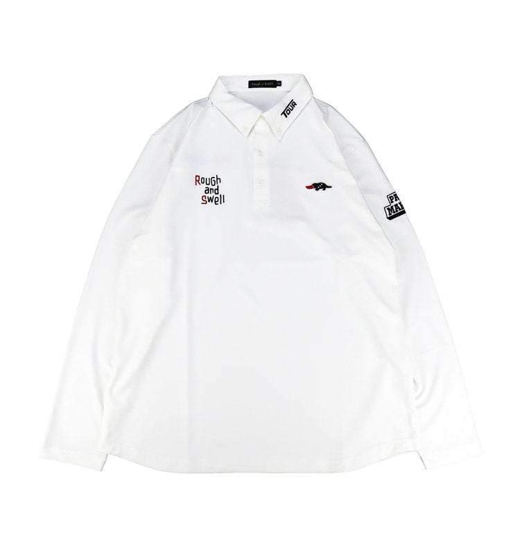 rough&swell ��ե���ɥ������� PARMAKER TOUR POLO L.S. �ݥ������ �ۥ磻�� RSM-26216
