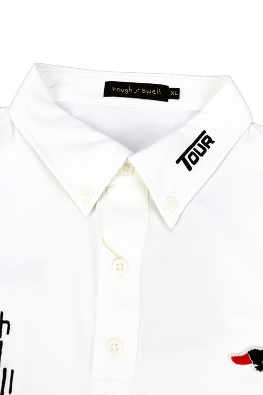 rough&swell ��ե���ɥ������� PARMAKER TOUR POLO L.S. �ݥ������ �ۥ磻�� RSM-26216