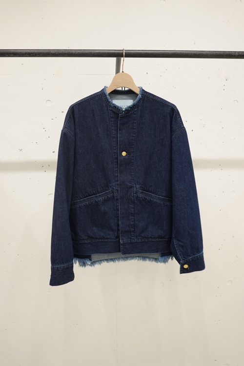 23SS】CULLNI クルニ Cut-off Band Collar Denim Blouson INDIGO 23-SS