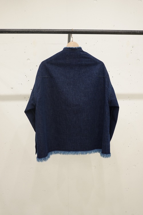 23SS】CULLNI クルニ Cut-off Band Collar Denim Blouson INDIGO 23-SS