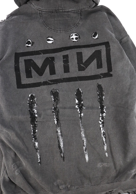MINUS マイナス Bootleg Zip Up Hoodie With Damaged(SHINE) AGED