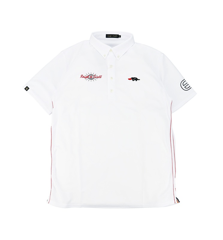 rough&swell ��ե���ɥ������� GLOBE SIDE LINE POLO �ݥ������ �ۥ磻�� RSM-25004