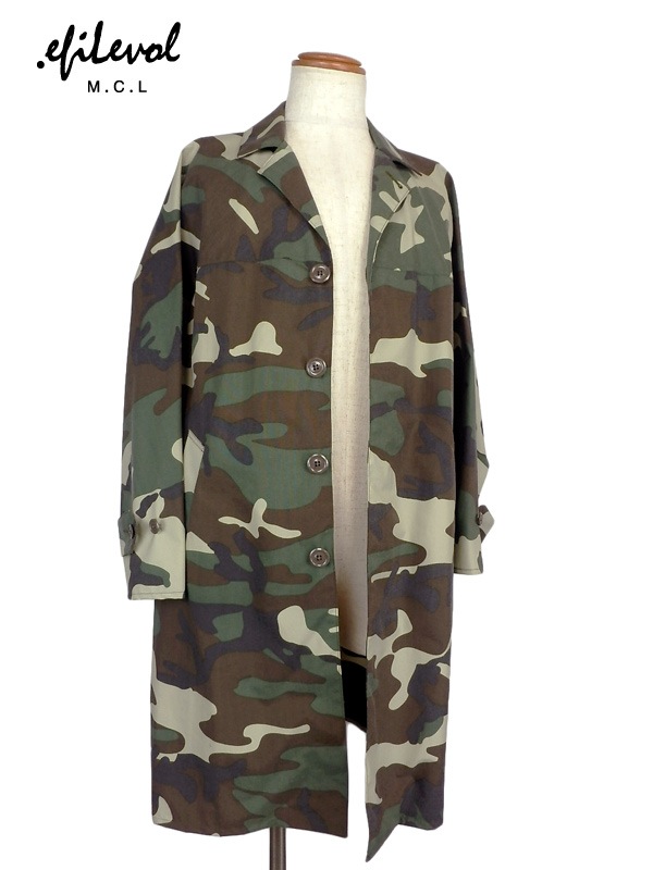 ��50%OFF��.efilevol ���ե���ܥ� �ߥ꥿�꡼����ե顼���女���� Military Camouflage Coat PF-OT03 / �������� �쥤�󥳡���