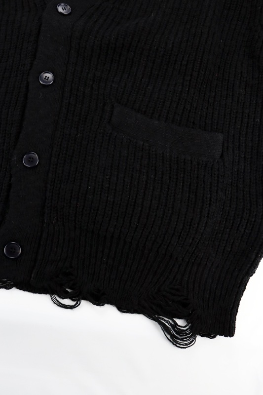 25SS】KAMIYA カミヤ Three Frag Knit Cardigan ブラック G14CD071 の
