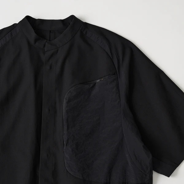 [26SS]White Mountaineering  �ۥ磻�ȥޥ���ƥ˥���� SHORT SLEEVE SHIRT BLACK BK2671101