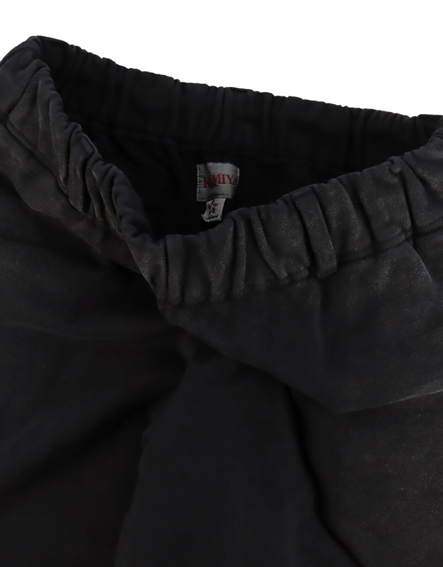 ��25AW��KAMIYA ���ߥ� "Skull Flame" Distressed Sweat Pants �֥�å� G15PT076