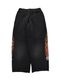 ��25AW��KAMIYA ���ߥ� "Skull Flame" Distressed Sweat Pants �֥�å� G15PT076