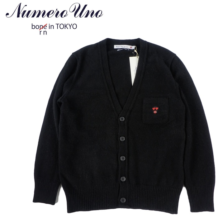 311 美品　ヌメロ　ニットカーディガン 70%OFF】NUMERO UNO ヌメロウーノ ニットカーディガン ブラック NU-13F