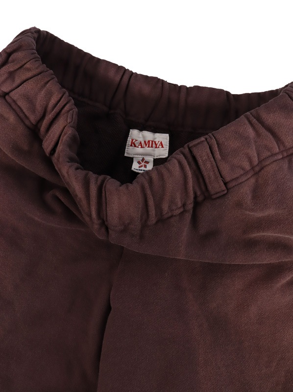 ��25AW��KAMIYA ���ߥ� "Skull Flame" Distressed Sweat Pants �֥饦�� G15PT076