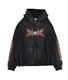 ��25AW��KAMIYA ���ߥ� "Skull Flame" Distressed Zip-up Hoodie �֥�å� G15HD073
