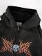 ��25AW��KAMIYA ���ߥ� "Skull Flame" Distressed Zip-up Hoodie �֥�å� G15HD073