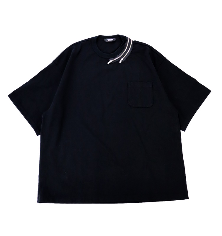 23SS】 UNDERCOVER アンダーカバー 衿2連ZIP半袖PKTEE ブラック  