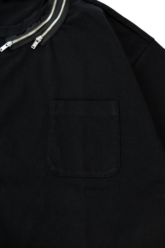 23SS】 UNDERCOVER アンダーカバー 衿2連ZIP半袖PKTEE ブラック