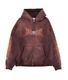 ��25AW��KAMIYA ���ߥ� "Skull Flame" Distressed Zip-up Hoodie �֥饦�� G15HD073