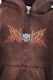��25AW��KAMIYA ���ߥ� "Skull Flame" Distressed Zip-up Hoodie �֥饦�� G15HD073