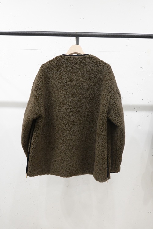 CULLNI 22AW ボアジャケットブルゾンカーキノーカラー