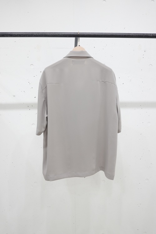 CULLNI クルニ Zip Front Open Collar Short Sleeve Shirt LIGHT GRAY