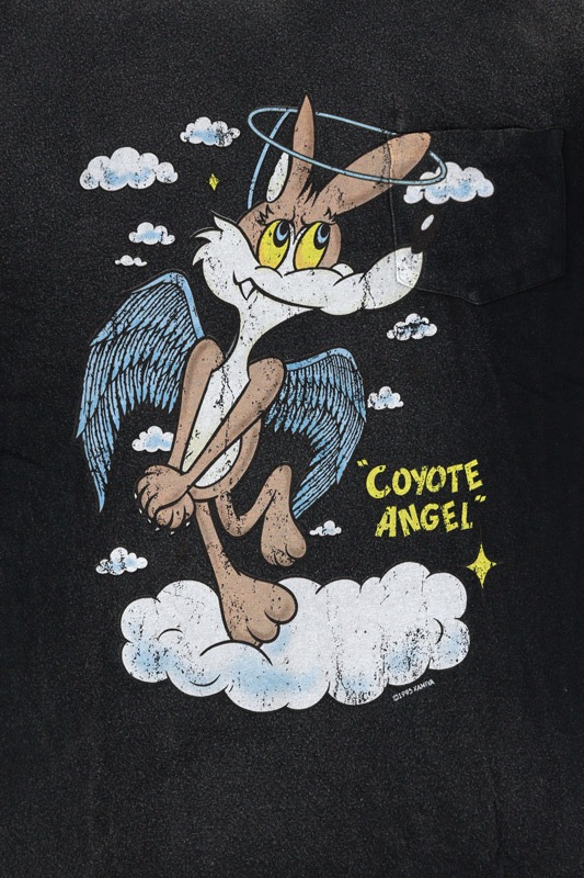 ��26SS��KAMIYA ���ߥ� "COYOTE ANGEL" Distressed Pocket T-shirt �֥�å� G16TS089