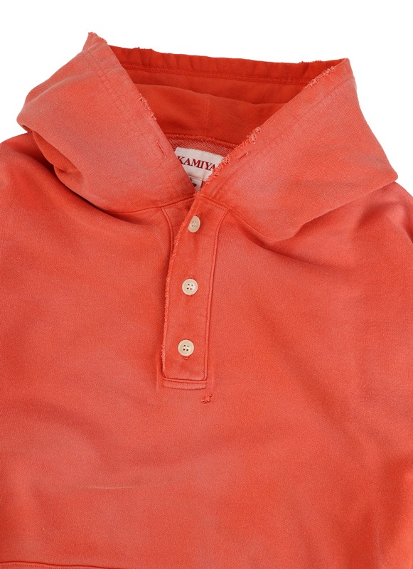 ��25AW��KAMIYA ���ߥ� Distressed Henry Neck Hoodie ����� G15HD077