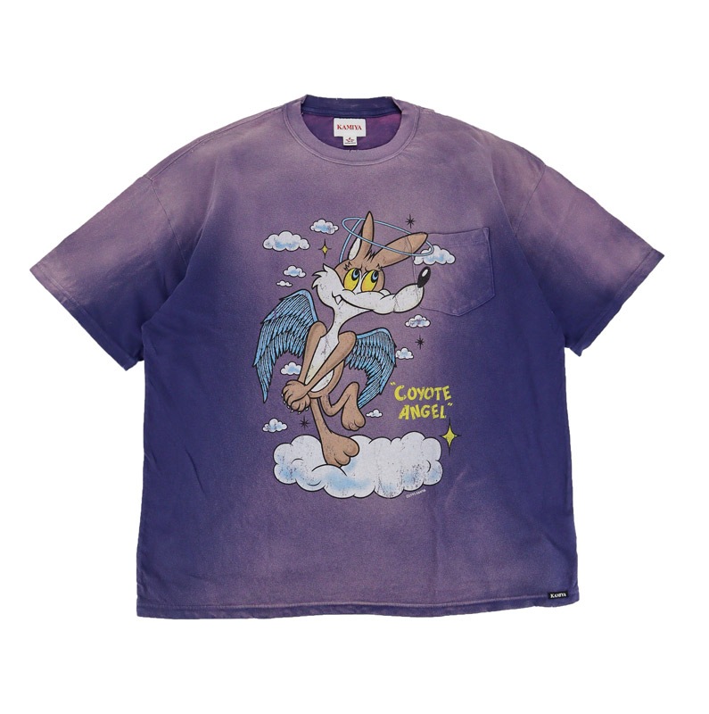 ��26SS��KAMIYA ���ߥ� "COYOTE ANGEL" Distressed Pocket T-shirt �ͥ��ӡ� G16TS089