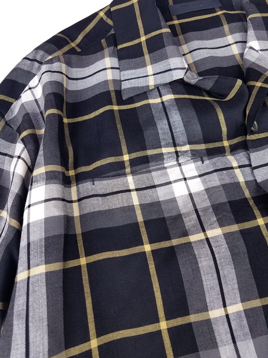 UNDERCOVER アンダーカバー RyタータンCK開襟シャツ ブラックチェック