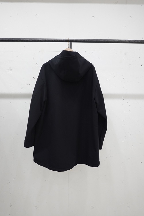 24AWCULLNI  Stretch Taffeta Double Pocket Half Coat Hoodie BLACK 24-AW-004