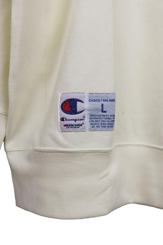 [Champion × UNDERCOVER]ビーズ刺繍スウェット/IVORY 25SS】UNDERCOVER アンダーカバー 10ozチャンピオン裏毛ビーズ