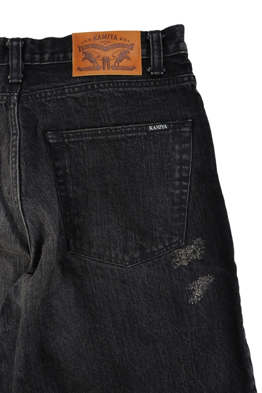 ��25AW��KAMIYA ���ߥ� Super Baggy Denim Pants �֥�å� G15PT051