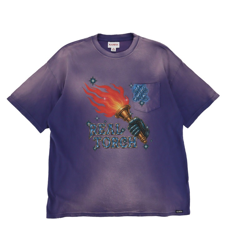 ��26SS��KAMIYA ���ߥ� "REAL TORCH" Distressed Pocket T-shirt �ͥ��ӡ� G16TS090