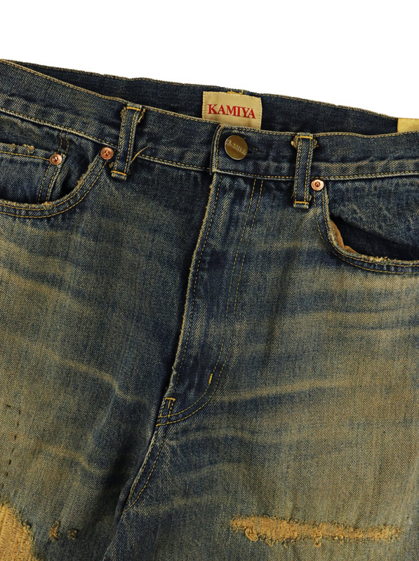 ��25AW��KAMIYA ���ߥ� BORO Bootcut Wide Denim Pants ����ǥ��� G15PT053