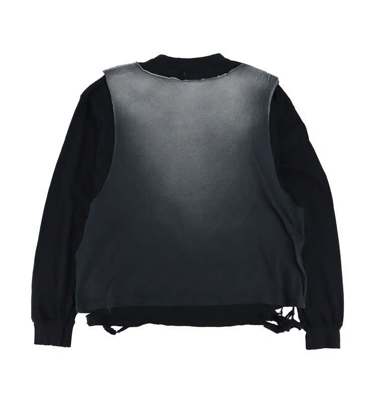 ��26SS��KAMIYA ���ߥ� "THE DARKNESS WILL DISAPPEAR" Docking Long-Sleeve T-shirt �֥�å� G16LT077