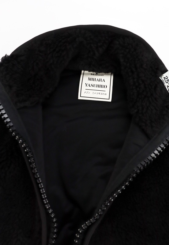 ��25AW��Maison MIHARA YASUHIRO �᥾�� �ߥϥ�䥹�ҥ� Amateur Sewn Like Boa Jacket �֥�å� A15BL601