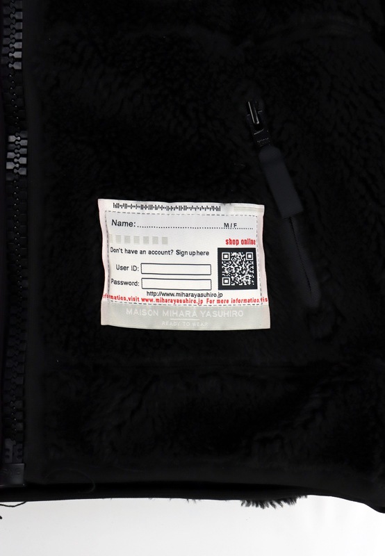 ��25AW��Maison MIHARA YASUHIRO �᥾�� �ߥϥ�䥹�ҥ� Amateur Sewn Like Boa Jacket �֥�å� A15BL601