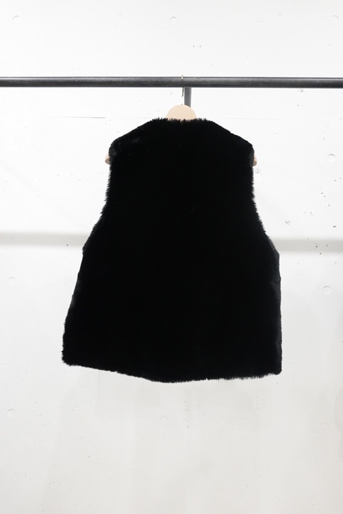 CULLNI クルニ Side Open Eco Fur Zip Vest BLACK 22-AW-017 の通販 