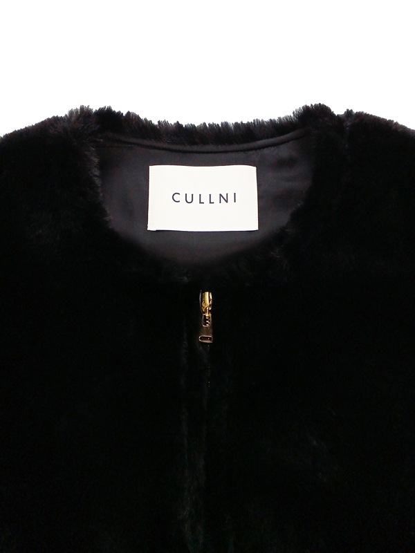 CULLNI クルニ Side Open Eco Fur Zip Vest BLACK 22-AW-017 の通販
