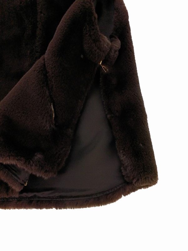 CULLNI クルニ Side Open Eco Fur Zip Vest DARK BROWN 22-AW-017 の