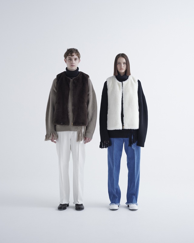 CULLNI 22-AW-017 エコファー ジップベスト クルニ