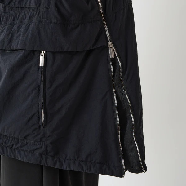 White Mountaineering  �ۥ磻�ȥޥ���ƥ˥���� GARMENT DYE RAGLAN SLEEVE BLOUSON BLACK BK2573206