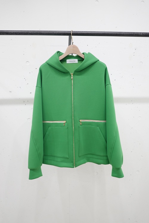 23SS】CULLNI クルニ Double Pocket Front Zip Hoodie GREEN 23-SS-008 