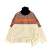 50OFFCULLNI  Asymmetrical Fringe Turtleneck Knit TAUPE x ECRU 22-AW-040