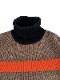50OFFCULLNI  Asymmetrical Fringe Turtleneck Knit TAUPE x ECRU 22-AW-040