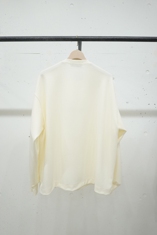 30OFFCULLNI  CULLNI Logo Embroidery Stretch Georgette Long Sleeve Tee WHITE 24-SS-012
