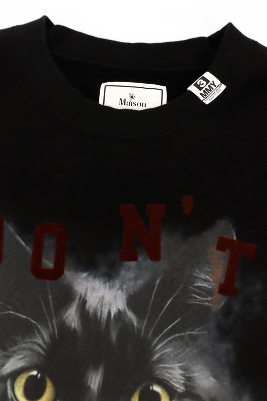 ��26AW��Maison MIHARA YASUHIRO �᥾�� �ߥϥ�䥹�ҥ� Cat Printed Sweatshirt �֥�å� J17PO782